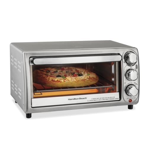 GuestSupply CA Hamilton Beach 4 Slice Toaster Oven Stainless Steel